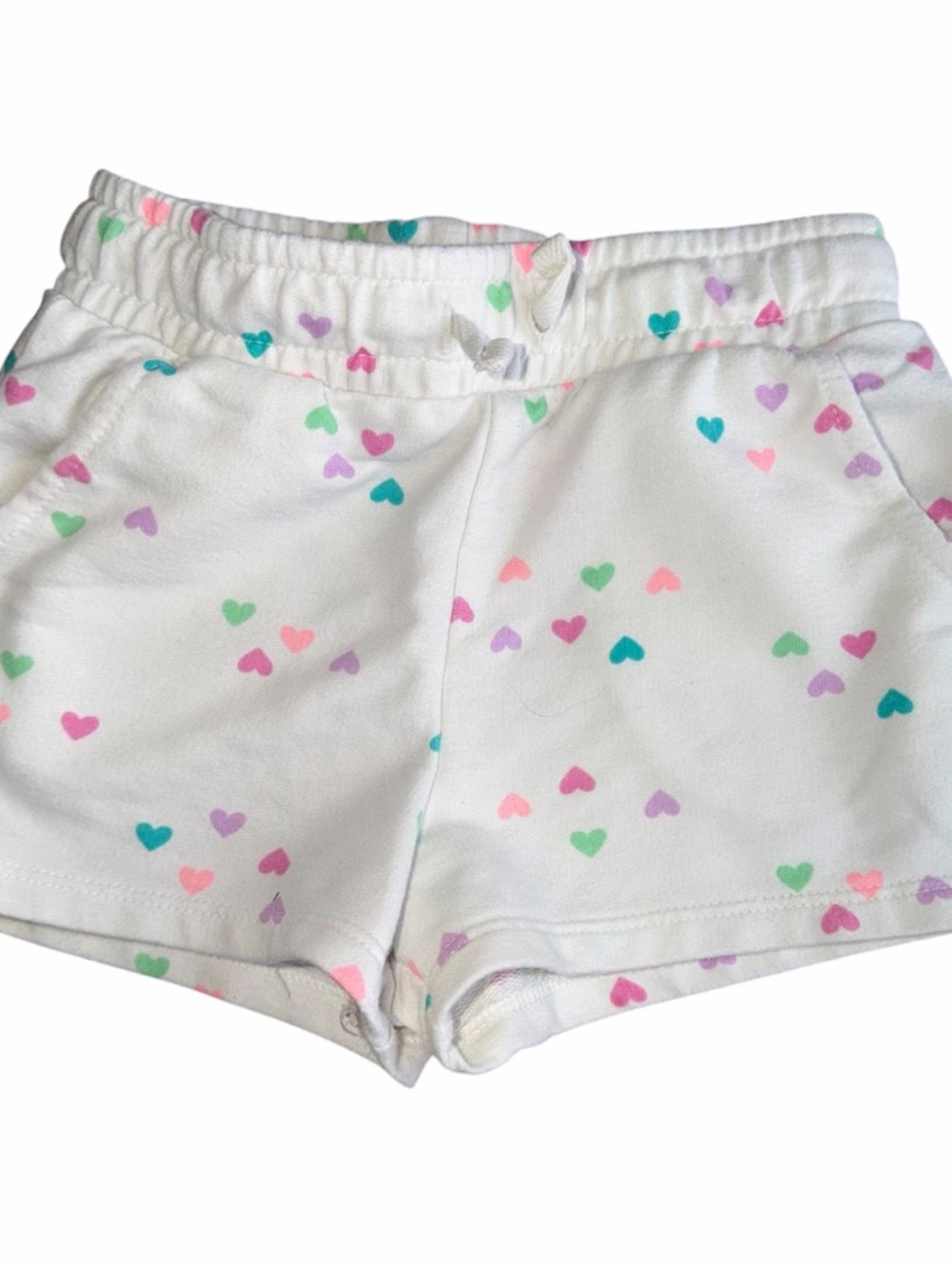 Cat & Jack Off-White Heart Print Knit Shorts Toddler Girls Size 3T